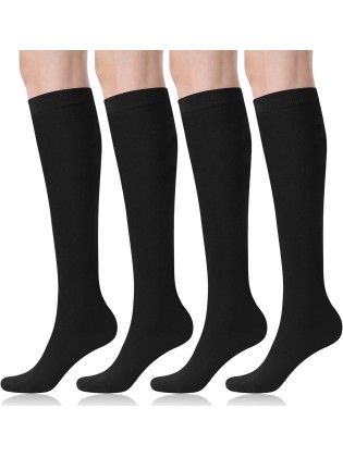 FITRELL Women's Knee High Socks Outdoor Sport Athletic Socks Casual Stripe Tube Socks 1-4 Pack