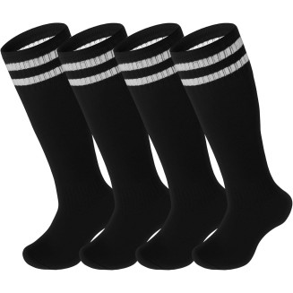 FPAKDH 2 Pair Kids Football Socks for 4-8 Years Old Breathable Sports Training Soccer Socks Girls and Boys Football Socks