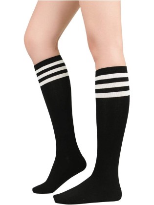 Century Star Women's Knee High Socks Athletic Thin Stripes Tube Socks High Stockings Outdoor Sport Socks