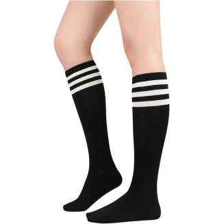 Century Star Women's Knee High Socks Athletic Thin Stripes Tube Socks High Stockings Outdoor Sport Socks