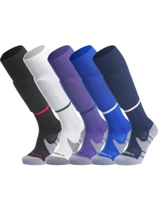 APTESOL Knee High Soccer Socks (1/3/5 Pair) Team Sport Cushion Athletic Socks for Kids Youth Adult