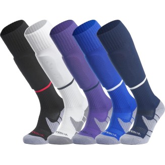 APTESOL Knee High Soccer Socks (1/3/5 Pair) Team Sport Cushion Athletic Socks for Kids Youth Adult